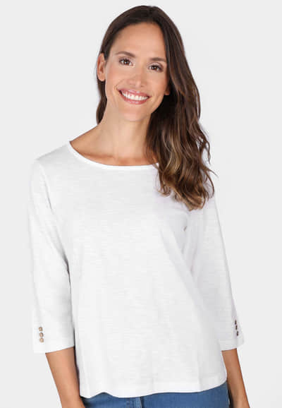 3/4-Arm-Shirt Hemkara - white